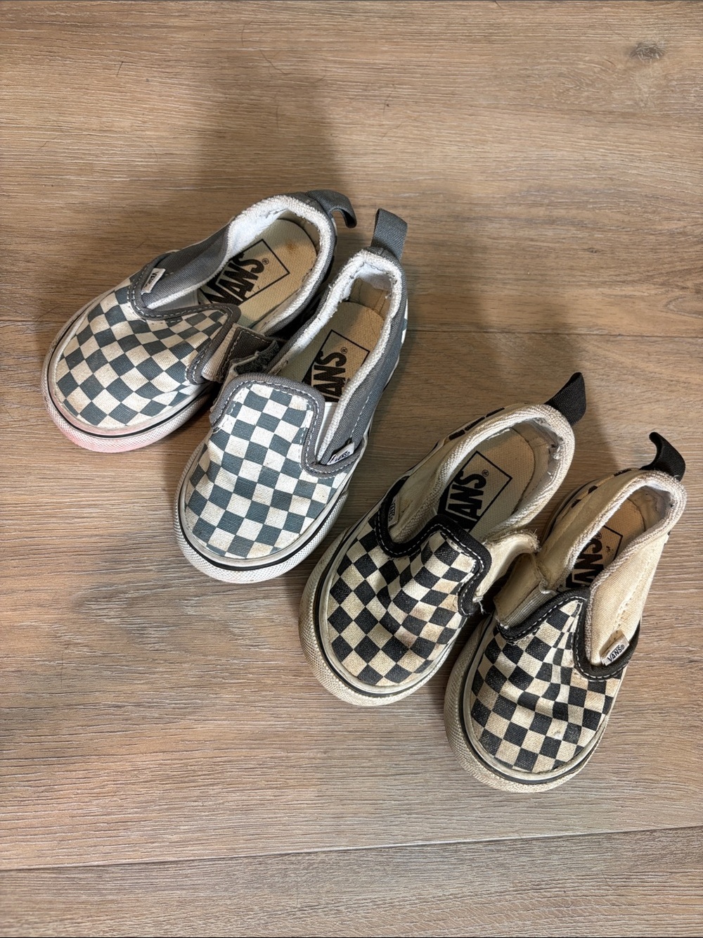 Vans Kids Slip-On Checkerboard Sneakers - Black & White
